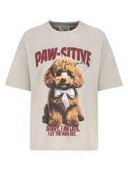 Sublevel Koszulka w kolorze beżowym rozmiar: XL. Brązowe bluzki damskie Sublevel, xl, bez wzorów, z bawełny, bez kołnierzyka, bez ramiączek. Za 78.47 zł.