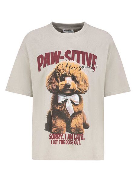 Sublevel Koszulka w kolorze beżowym rozmiar: XL. Brązowe bluzki damskie Sublevel, xl, bez wzorów, z bawełny, bez kołnierzyka. Za 74.11 zł.