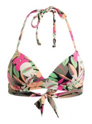 Stanik bikini na szyję dla Kobiety PRINTED BEACH CLASSICS Czarny. Czarne biustonosze Roxy, bez wzorów, z elastanu. Za 122.50 zł.