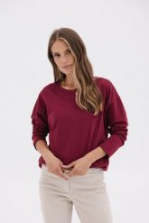 BLUZKA ERICA BORDOWA One size - Flawless. Czerwone bluzki sportowe damskie Flawless, uniwersalny, z bawełny, bez kołnierzyka, bez ramiączek. Za 170.00 zł.