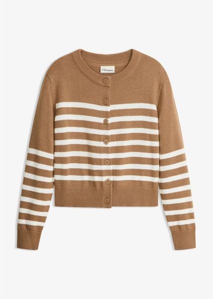 Sweter rozpinany o skróconej długości, z mieszanki bawełny. Czerwone kardigany damskie bonprix, bez wzorów, z bawełny. Za 94.99 zł.