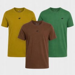 ZESTAW KOSZULEK MĘSKICH 4F T-SHIRT KOMPLET 3PAK. T-shirty męskie 4f, m, bez wzorów, z bawełny, bez kołnierzyka. Za 181.98 zł.
