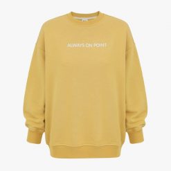 Żółta bluza oversize BLUZA DAMSKA. Żółte bluzy bez kaptura damskie Ryłko, l, z bawełny. W wyprzedaży za 129.99 zł.