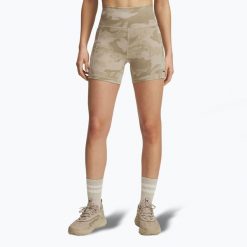 Spodenki treningowe damskie Under Armour Project Rock Middy. Czarne spodenki sportowe damskie Under Armour, bez wzorów, rockowe. Za 219.99 zł.