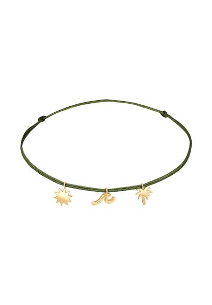 Elli Damska bransoletka na kostkę Palma Fala Słońce Boho z nylonową taśmą w srebrze próby 925 Sterling Silver Biżuteria dla stóp 1 ct Damski. Szara bransoletki damskie Elli, srebrne. Za 190.29 zł.