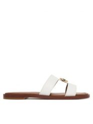 MICHAEL Michael Kors Klapki Ering Flat 40S6ERFS2L Biały. Białe klapki damskie MICHAEL Michael Kors, bez wzorów, ze skóry, bez obcasa. Za 529.99 zł.