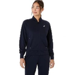 Damska bluza dresowa Asics Warm-Up. Niebieskie bluzy z kapturem damskie Asics, l, z dresówki. Za 288.00 zł.