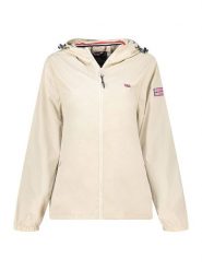 Geographical Norway Kurtka przejściowa "Daril" w kolorze kremowym rozmiar: S. Brązowe kurtki damskie Geographical Norway, s, z aplikacjami, bez kaptura. Za 131.74 zł.