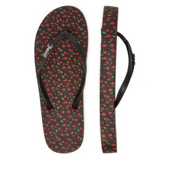Japonki Juicy Couture. Czarne klapki damskie Juicy Couture, bez wzorów, bez obcasa. Za 79.99 zł.