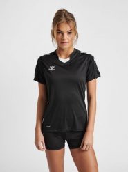 Koszulka sportowa z krótkim rękawem damska Hummel Core XK Poly Jersey S/S Woman. Czarne topy sportowe damskie HUMMEL, s, bez wzorów, z jersey, bez ramiączek. Za 84.00 zł.