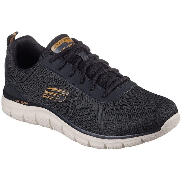 Buty sportowe męskie Skechers Track Leshur. Czarne buty sportowe na co dzień męskie Skechers, z materiału, bez zapięcia, trekkingowe. Za 249.99 zł.