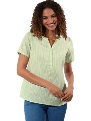 WITT WEIDEN Bluzka w kolorze jasnozielono-białym rozmiar: 44. Zielone bluzki damskie WITT WEIDEN, bez wzorów, z bawełny, bez kołnierzyka, bez ramiączek. Za 56.99 zł.