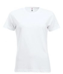 Clique New Classic-T Women – Klasyczny t-shirt z ringspun cotton – white. Białe t-shirty damskie CLIQUE, xl, bez wzorów, z bawełny, bez kołnierzyka. Za 104.58 zł.