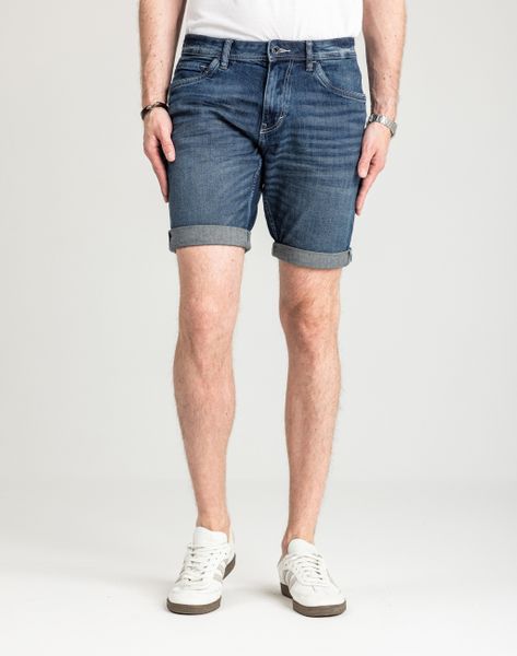 Męskie Krótkie Spodenki Tom Tailor TTJosh Regular Slim Jeans Short 1044973. Białe szorty męskie Tom Tailor, z bawełny, bez kołnierzyka. Za 139.99 zł.