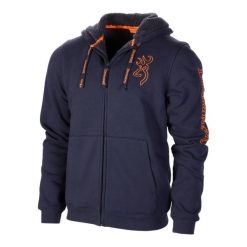Bluza z kapturem i zamkiem błyskawicznym Browning Snapshot warm. Niebieskie bluzy z kapturem męskie Browning, s, z dresówki. Za 399.55 zł.