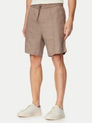 HUGO Szorty materiałowe Cino 262FW 50562792 Brązowy jasny Straight Fit. Brązowe szorty męskie Hugo, ze lnu, bez kołnierzyka. Za 449.99 zł.