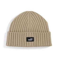Prążkowana czapka beanie Essentials PUMA. Brązowe czapki męskie Puma, bez wzorów, z dzianiny, eleganckie. Za 79.00 zł.