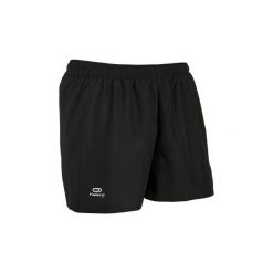 Spodenki do biegania RUN DRY męskie. Szare szorty męskie KALENJI, z materiału, bez kołnierzyka. Za 19.99 zł.