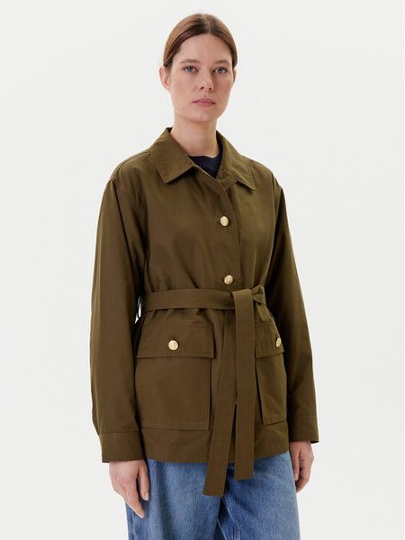 Tommy Hilfiger Kurtka przejściowa WW0WW45620 Zielony Regular Fit. Zielone kurtki damskie Tommy Hilfiger, l, bez wzorów, z bawełny, bez kaptura. Za 889.99 zł.
