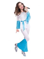 Amscan 3-częściowy kostium "70's Pop Queen" w kolorze biało-błękitnym rozmiar: S. Białe stroje jednoczęściowe damskie AMSCAN, s, bez wzorów. Za 91.99 zł.