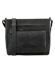 HIDE & STITCHES Skórzana torebka "Idaho" w kolorze czarnym - 27 x 23 x 7 cm rozmiar: onesize. Czarne torebki klasyczne damskie HIDE & STITCHES, bez wzorów, z materiału, bez dodatków. Za 217.99 zł.