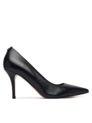 Guess Szpilki FLFPRN LEA08 Czarny. Czarne szpilki Guess, z aplikacjami, ze skóry, bez obcasa. Za 674.99 zł.