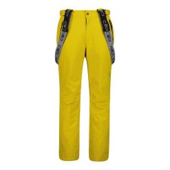 Spodnie narciarskie męskie CMP 3W17397N gold green. Białe spodnie materiałowe męskie CMP, bez wzorów, z materiału. Za 449.99 zł.