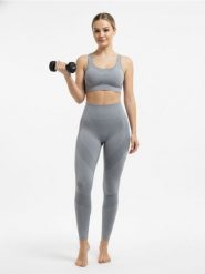 Legginsy z wysokim stanem i kontrastowymi wstawkami - szary. Szare legginsy damskie Sinsay, l, bez wzorów. Za 39.99 zł.