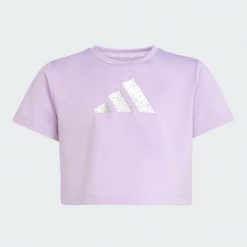 Koszulka Training Essentials Glam Print. Czarne bluzki sportowe damskie Adidas, m, z dresówki, bez kołnierzyka, bez ramiączek. Za 131.80 zł.