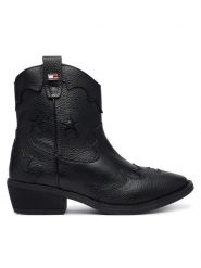 Tommy Hilfiger Kowbojki T3A5-35195-0036 Czarny. Czarne botki dziewczęce Tommy Hilfiger, bez wzorów, ze skóry, bez ramiączek. Za 534.99 zł.