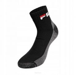 Skarpety tenisowe Fila Quarter Sport 1P. Czarne skarpetki damskie Fila, bez wzorów, z bawełny. Za 39.00 zł.