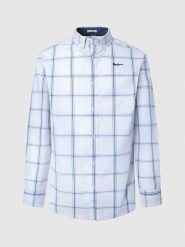 Pepe Jeans Koszula "Lorian" - Slim fit - w kolorze niebiesko-białym rozmiar: XL. Białe koszule męskie Pepe Jeans, xl, bez wzorów, z bawełny, bez kołnierzyka, bez ramiączek. Za 147.91 zł.