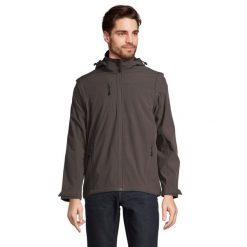 Kurtka Soft Shell Dla Dorosłych Unisex Falcon 3 W 1. Brązowe kurtki męskie SOL'S, m, bez wzorów, sportowe, bez kaptura. Za 418.99 zł.