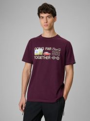 T-shirt regular z nadrukiem męski 4F 4FRSS26TTSHM3810. Czarne t-shirty męskie 4f, m, bez wzorów, z bawełny, bez kołnierzyka. Za 79.99 zł.