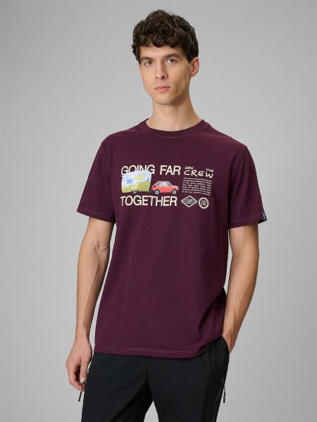 T-shirt regular z nadrukiem męski 4F 4FRSS26TTSHM3810. Czarne t-shirty męskie 4f, m, bez wzorów, z bawełny, bez kołnierzyka. Za 79.99 zł.