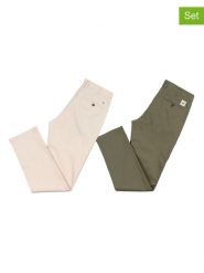 The Time of Bocha Spodnie chino (2 pary) w kolorze khaki i beżowym rozmiar: 48. Brązowe spodnie materiałowe męskie The Time of Bocha, bez wzorów. Za 304.99 zł.