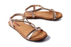ARTIKER RELAKS 56C1309 złoty, sandały damskie. Żółte sandały damskie Artiker Relaks, bez wzorów, bez obcasa, na płaskiej podeszwie. Za 83.93 zł.