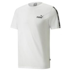 Koszulka Puma ESS+ Tape. Białe t-shirty sportowe męskie Puma, m, bez ramiączek, na jogę i pilates. Za 168.00 zł.