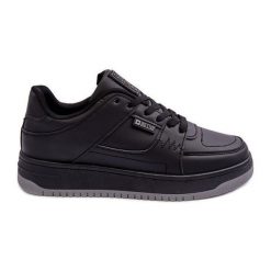 Damskie Buty Sportowe Sneakersy Big Star MM274353 Czane czarne. Czarne buty sportowe na co dzień damskie bez wzorów, ze skóry. Za 207.99 zł.