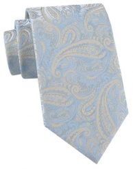 Elegancki Krawat Chattier - Beż z Błękitem, Wzór Paisley. Niebieskie krawaty i muchy męskie Chattier, bez wzorów, z tkaniny, eleganckie. Za 55.00 zł.