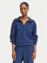 Tommy Hilfiger Bluza Rugby UW0UW06629 Niebieski Relaxed Fit. Niebieskie bluzy bez kaptura damskie Tommy Hilfiger, xs, z bawełny. Za 329.99 zł.