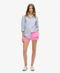 Superdry Szorty Racer Sportswear z bawełny – PAPARAZZI PINK. Czerwone spodenki sportowe damskie Superdry., z bawełny. Za 226.50 zł.