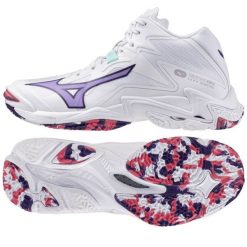 Buty Mizuno Wave Lightning Z8 Mid V1GC240520 białe. Białe buty sportowe na co dzień damskie bez wzorów, z materiału, do siatkówki, mizuno wave. Za 802.78 zł.