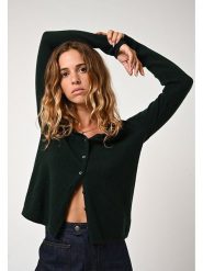 AUTHENTIC CASHMERE Kaszmirowy kardigan "Chalais" w kolorze ciemnozielonym rozmiar: M. Zielone kardigany damskie AUTHENTIC CASHMERE, m, bez wzorów, z kaszmiru. Za 347.99 zł.