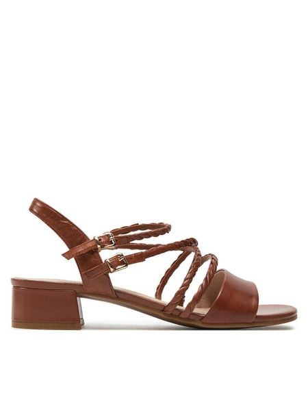 Caprice Sandały 9-28201-42 Brązowy. Brązowe sandały damskie Caprice, bez wzorów, ze skóry, bez obcasa, na płaskiej podeszwie. Za 166.99 zł.