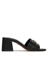 Nine West Klapki R25SS04465 Czarny. Czarne klapki damskie Nine West, bez wzorów, z materiału, bez obcasa. Za 229.99 zł.