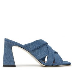 Klapki Pollini. Niebieskie klapki damskie Pollini, bez wzorów, bez obcasa. Za 1,169.00 zł.