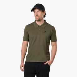 Koszulka Polo Z Krótkim Rękawem Mężczyzna Oddychający. Niebieskie koszulki polo męskie SWEDEMOUNT, l, bez wzorów, z bawełny, bez ramiączek. Za 169.99 zł.