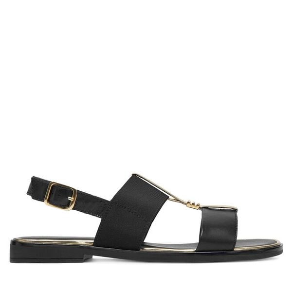 Sandały Lasocki. Czarne sandały damskie Lasocki, bez wzorów, bez obcasa, na płaskiej podeszwie. Za 129.99 zł.