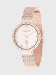U.S. Polo Assn. Zegarek kwarcowy w kolorze różowozłoto-białym rozmiar: onesize. Białe, analogowe zegarki damskie U.S. Polo Assn., metalowe. Za 217.99 zł.
